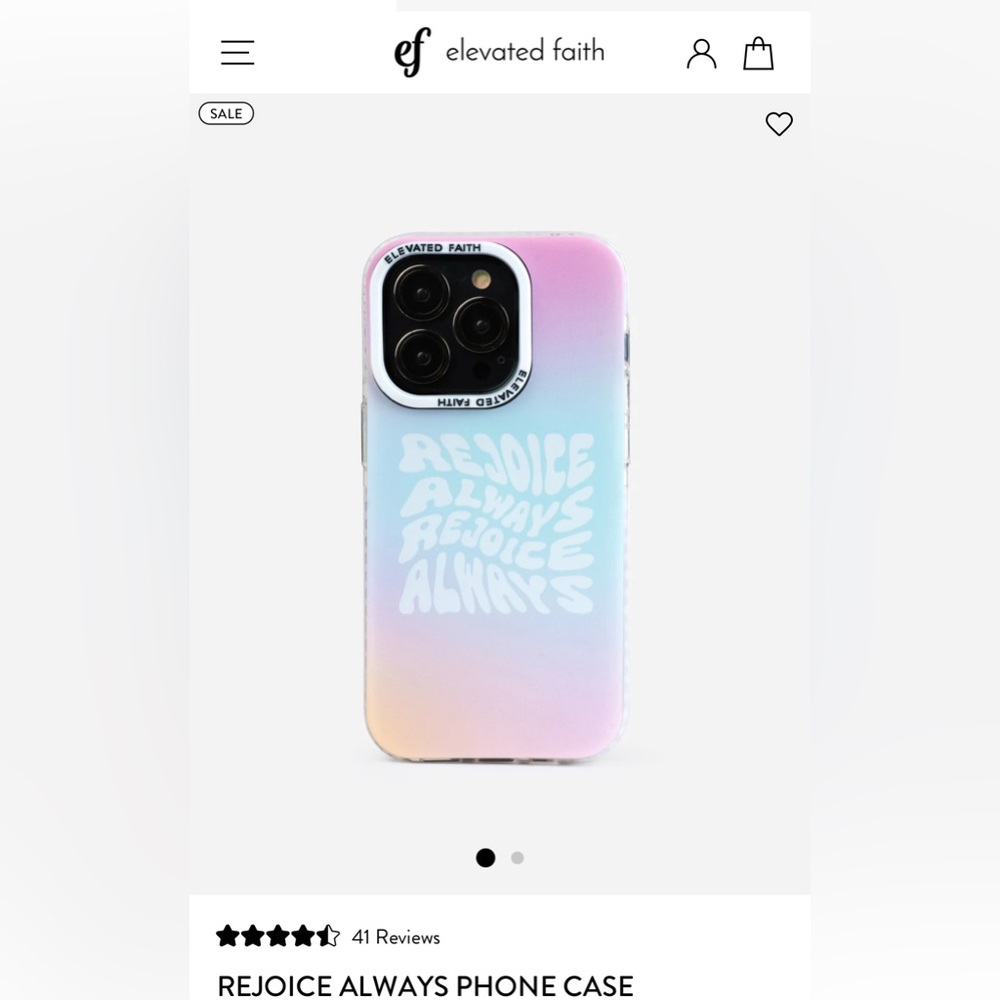 Elevated Faith Rejoice Always Gradient Phone Case - Pink and Blue
